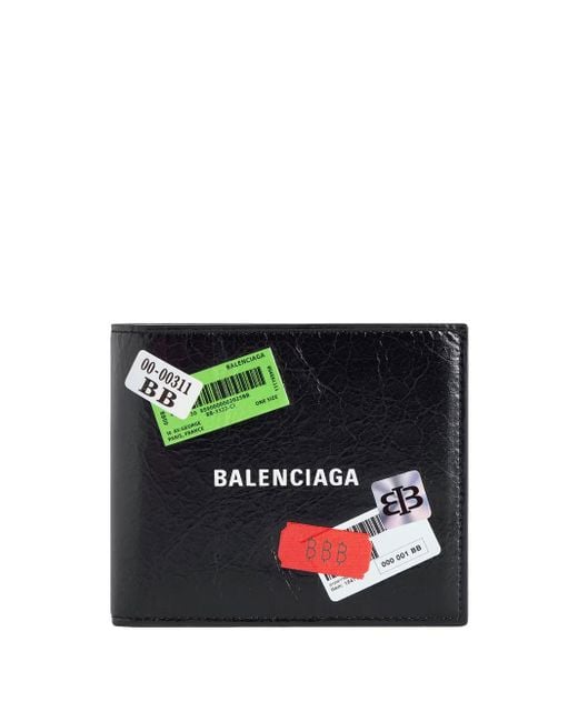 Balenciaga Black Square Bi-Fold Wallet for men