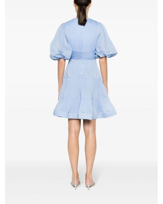 Zimmermann Blue Pleated Mini Dress Clothing