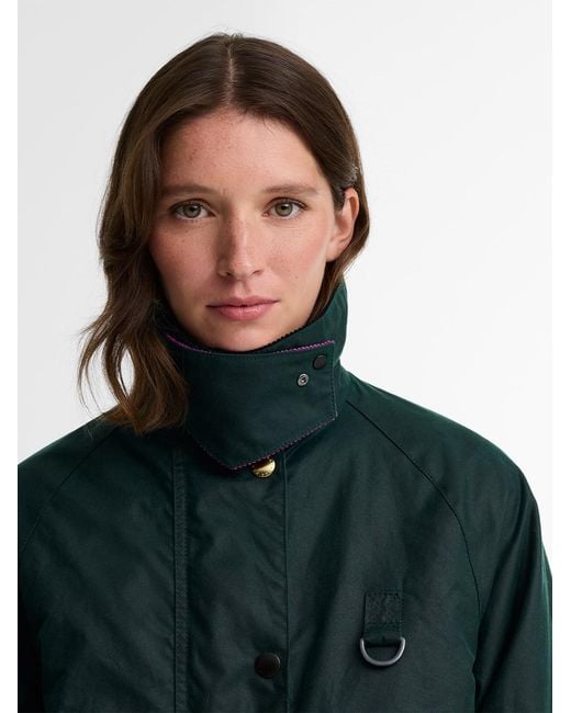 Barbour Green Paul Smith Loves : Long Waxed Spey Jacket