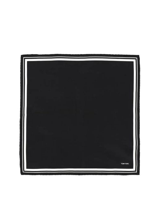 Tom Ford Black Silk Frame Pocket Square Accessories for men
