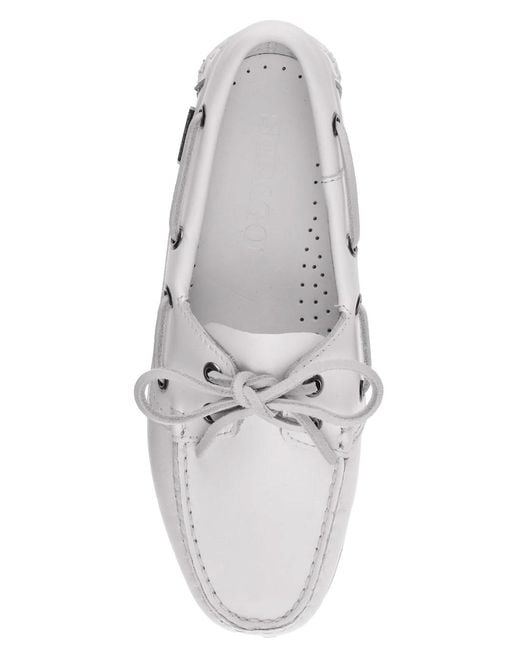 Sebago White Women's Nautical Loafers For Yachting