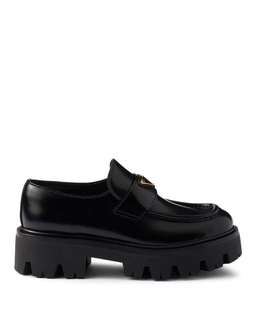 Prada Black Leather Loafers