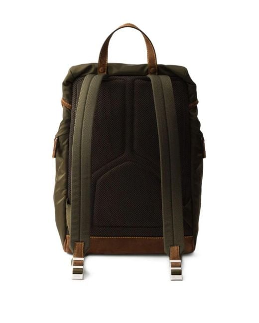 Prada Black Re-Nylon And Suede Backpack for men