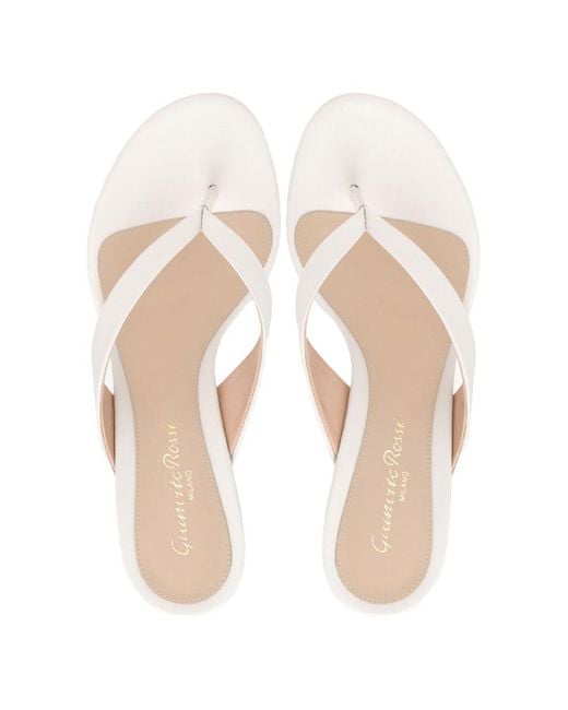 Gianvito Rossi Natural Sofia Thong 70 Leather Sandals