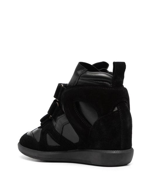 Isabel Marant Buckee Touch-strap Wedge Sneakers in Black - Save 37% - Lyst