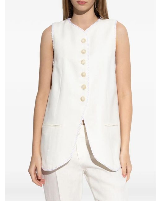 Etro White Sleeveless Vest