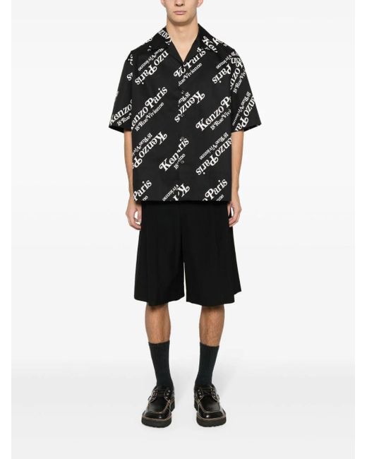 KENZO Black Shirt With Print for men