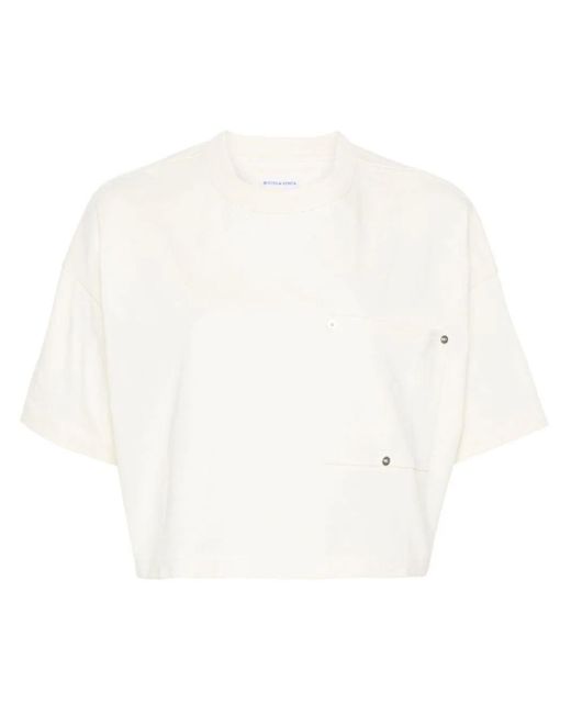 Bottega Veneta White Crop T-Shirt