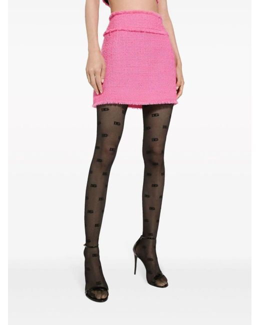 Dolce & Gabbana Pink High-Waisted Mini Skirt