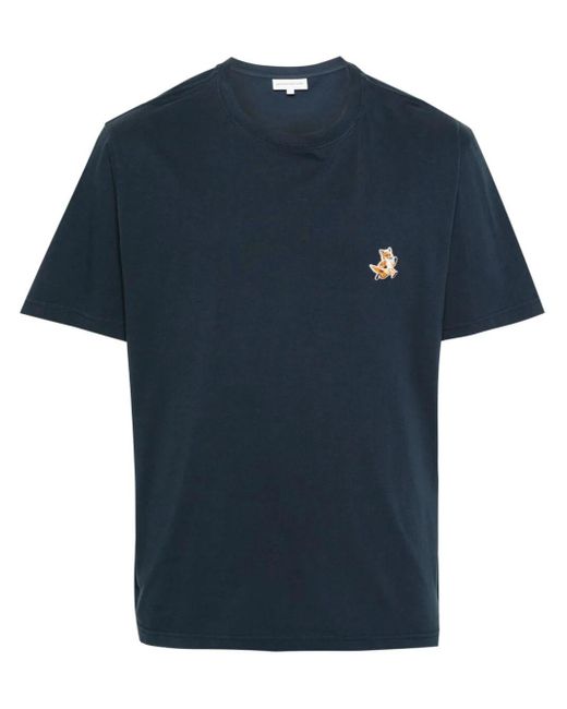 Maison Kitsuné Blue Speedy Fox Cotton T-Shirt for men