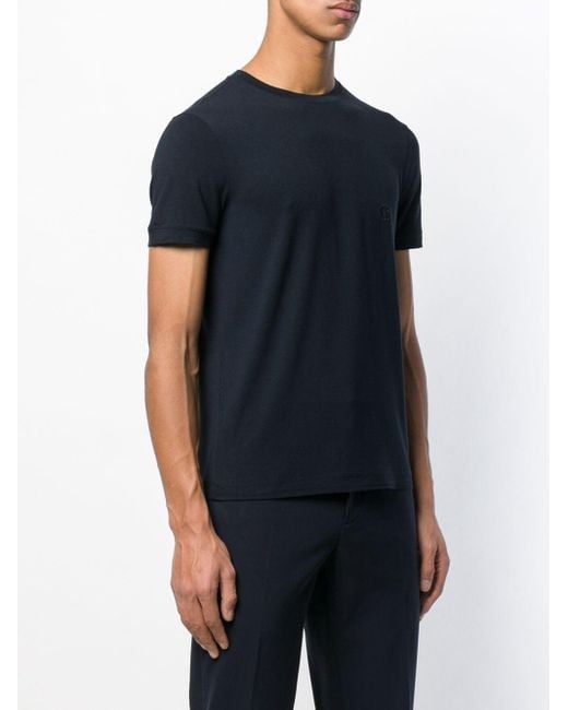 Giorgio Armani Black Stretch Viscose Jersey Crew Neck T-Shirt for men