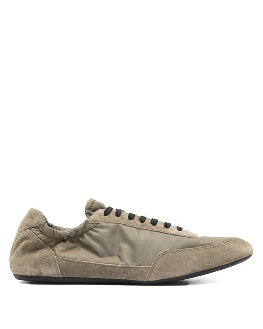 Prada Green Collapse Re-Nylon And Suede Elasticized Sneakers for men