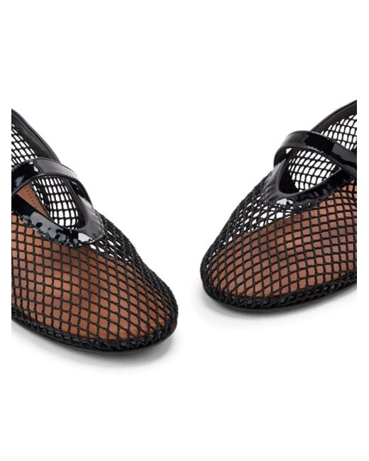 Alaïa Black Rhinestone-Embellished Leather Ballet Flats