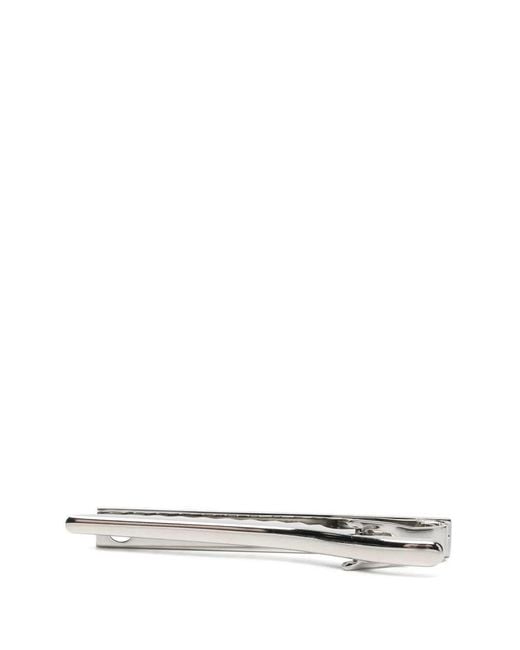 Ferragamo White Pince À Cravate À Logo Gravé for men