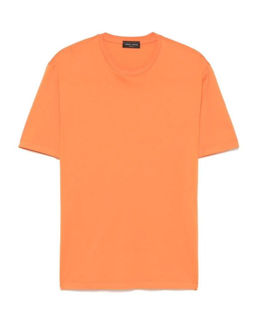 Roberto Collina Orange Crew Neck Cotton T-Shirt for men