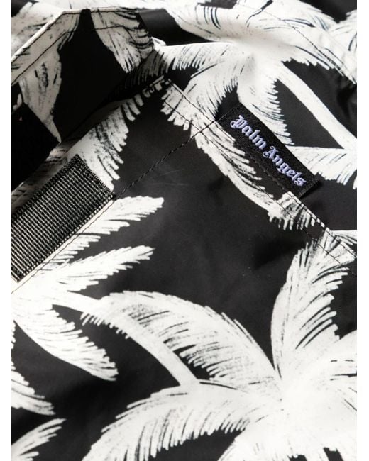 Costume Da Bagno Con Stampa Palm Tree di Palm Angels in Black da Uomo