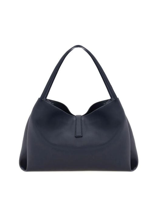Ferragamo Blue Large Leather Softened Tote Bags