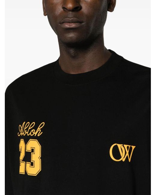 Off-White c/o Virgil Abloh Black Ow 23 Skate Logo-print Cotton T-shirt for men