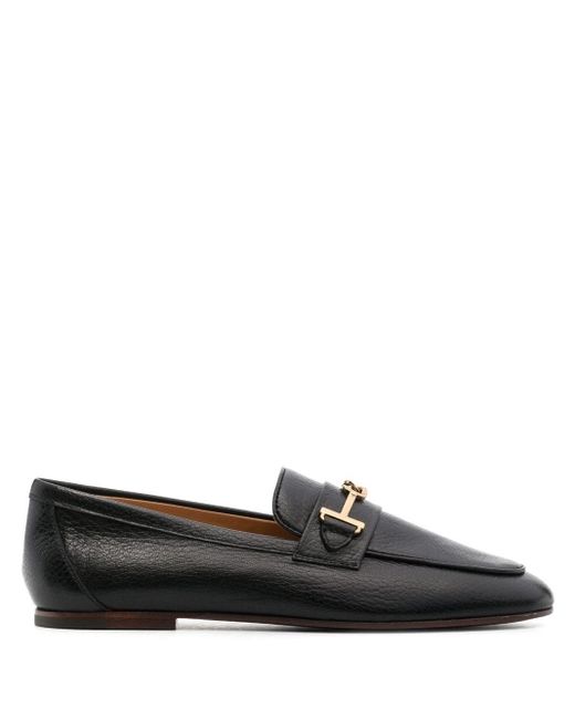 Tod's Black Loafers With-Tone Double 'T' Detail