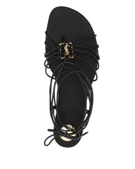 Saint Laurent Black Babylone Leather Sandals