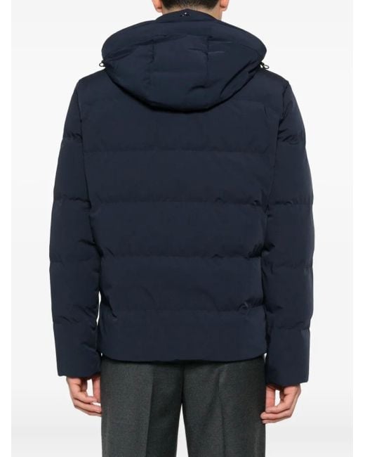 Paul & Shark Blue Hooded Quilted Jacket for men