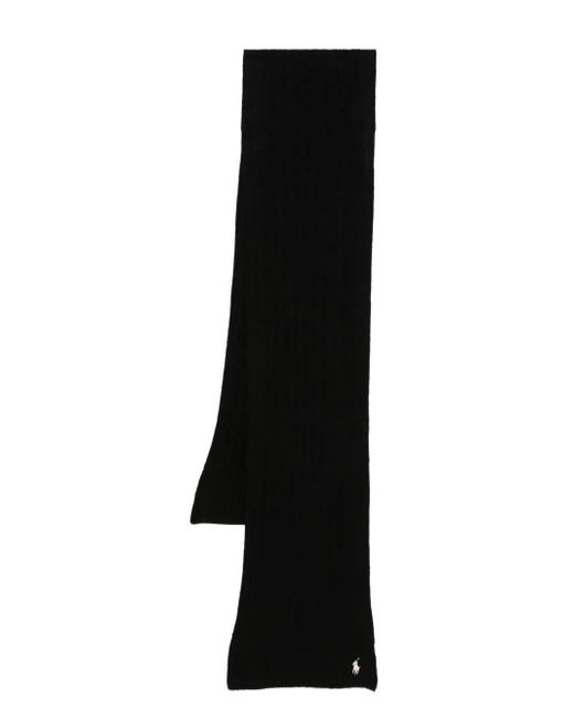 Polo Ralph Lauren Black Cable-Knit Scarf