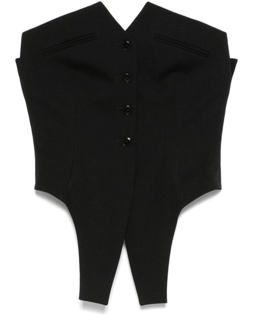 Alexander Wang Black Deconstructed Wool Vest Top