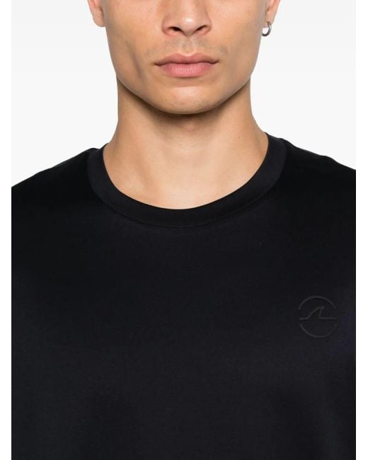 Paul & Shark Black Logo-Print Cotton T-Shirt for men