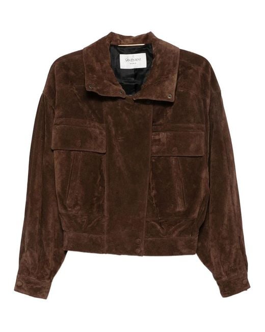Saint Laurent Brown Vintage Suede Leather Jacket