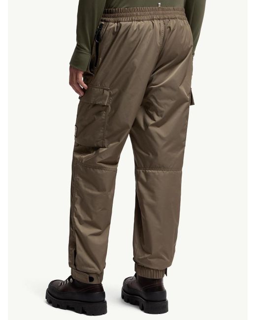 Moncler Brown Cuffed Nylon Trousers Khaki for men