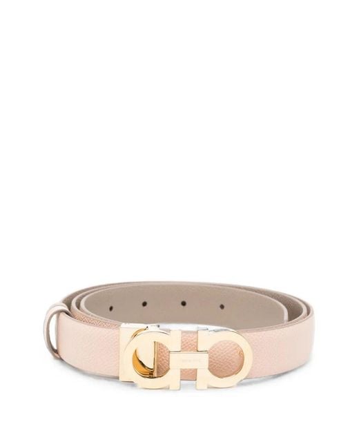 Ferragamo Pink Textured Reversible Belt