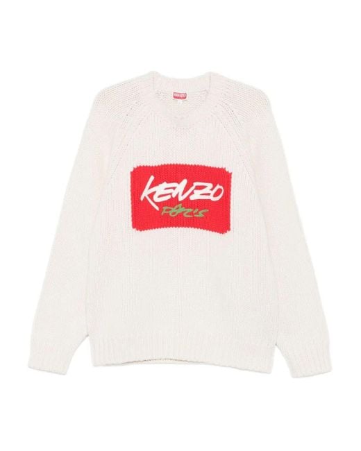 KENZO White X Futura 2000' Wool Jumper With Graffiti Typography for men