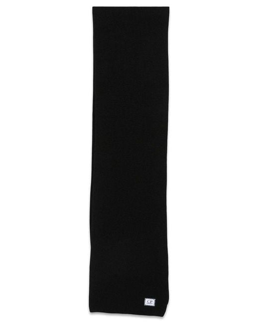 C P Company Black Scarf Logo for men