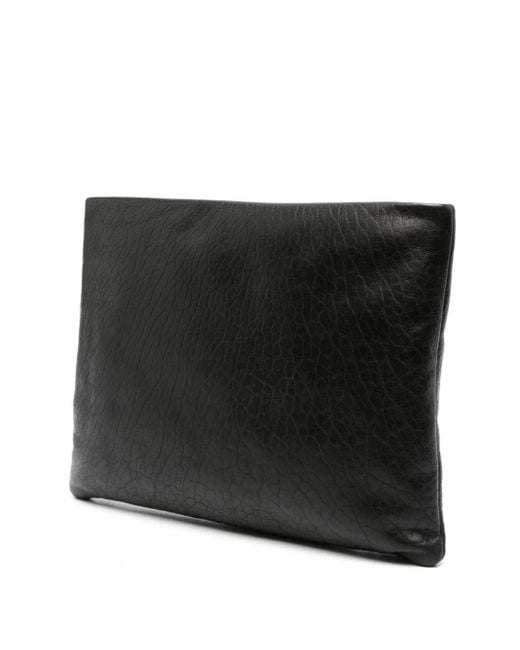Saint Laurent Black Large Puffy Pouch Clutch Bag for men