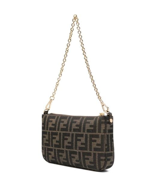 Pouch Baguette Con Catena di Fendi in Gray