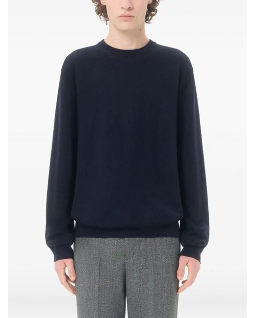 Valentino Garavani Blue Wool Sweater With Vlogo Embroidery for men