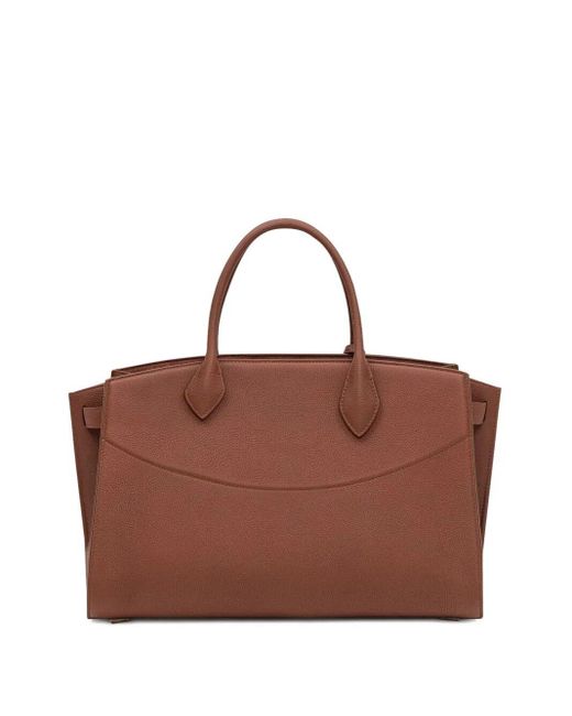 Ferragamo Brown New Studio Soft Large Hand Bags