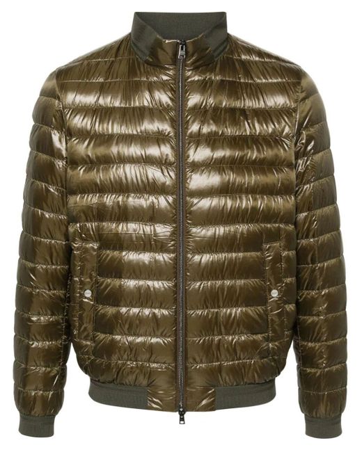 Herno Green Zip-up Padded Jacket for men