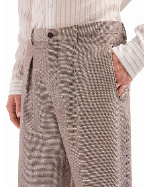 Giorgio Armani Gray Bouclé Pants Clothing for men