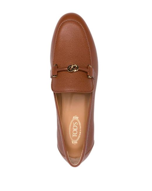 Tod's Brown Chain-link Loafers Shoes