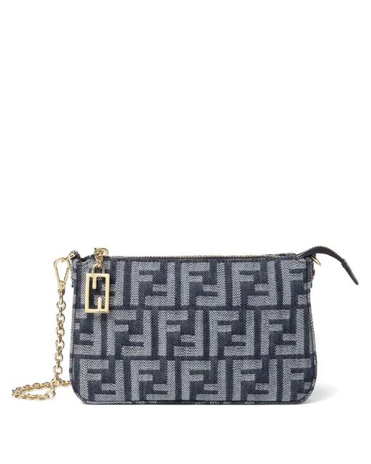 Fendi Gray Baguette Mini Bag