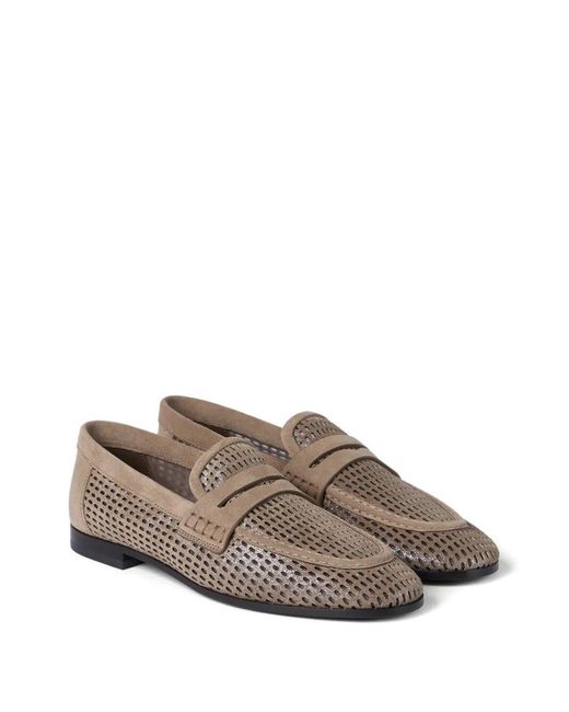 Brunello Cucinelli Brown Leather Loafers