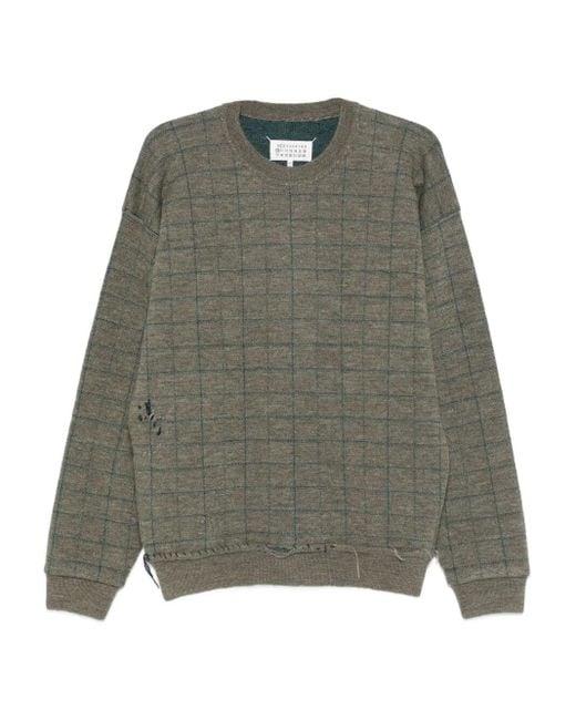 Maison Margiela Green Crew Neck Pullover for men