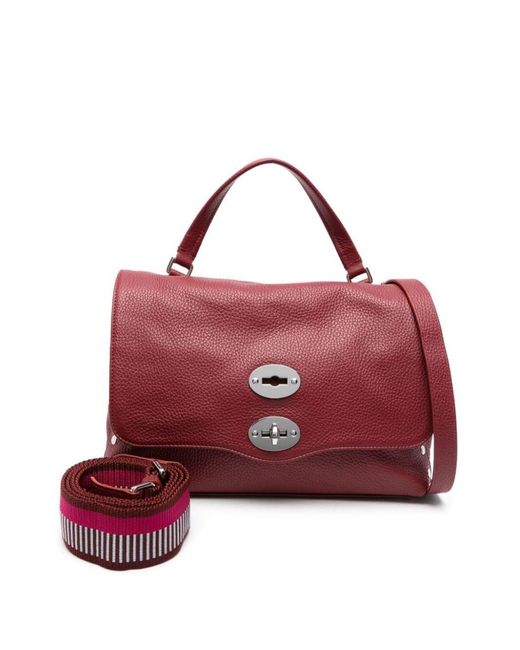 Zanellato Red Tumbled Leather Small Postina Daily Giorno Bag
