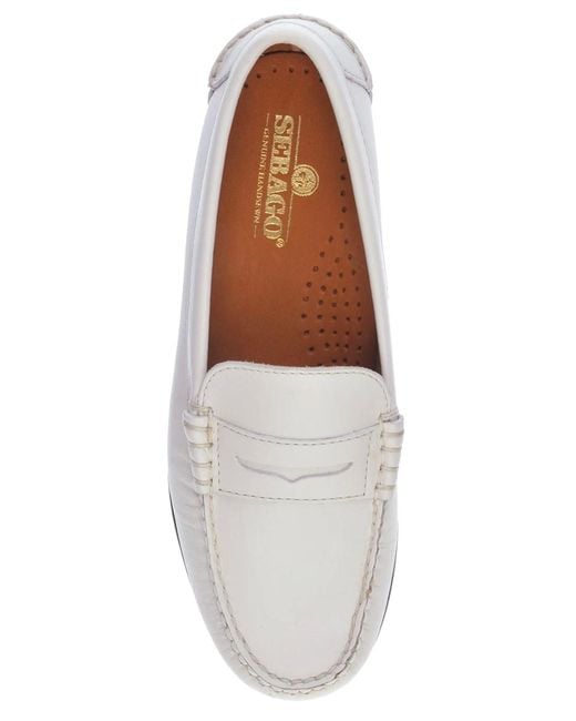 Sebago White Danielle Leather Loafers