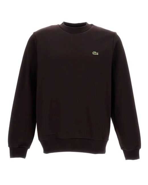 Lacoste Black Crew Neck Sweatshirt With Logo for men