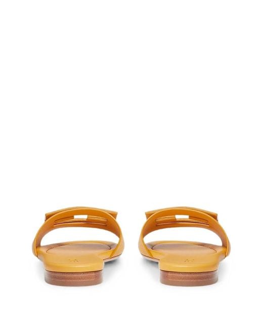 Fendi Yellow Leather Baguette Slide