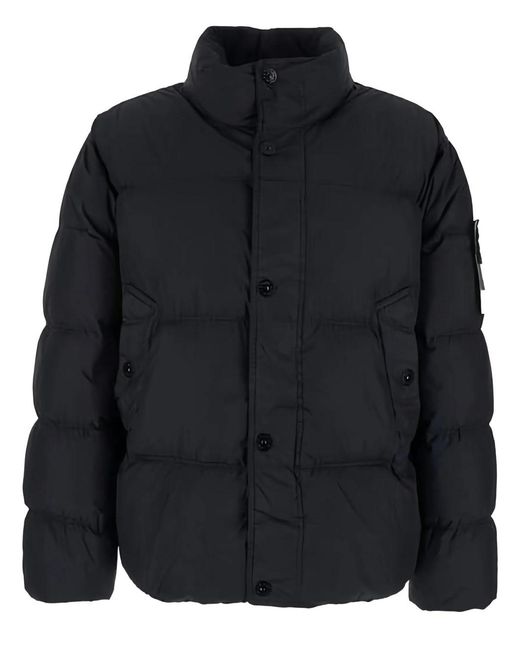 Stone Island Black Down Jacket for men