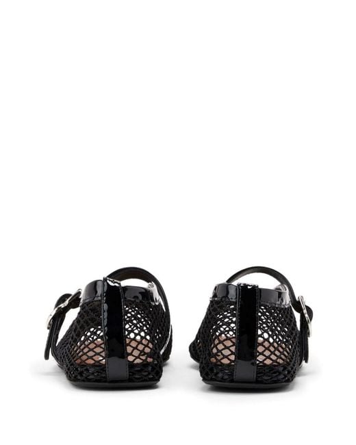 Alaïa Black Rhinestone-Embellished Leather Ballet Flats