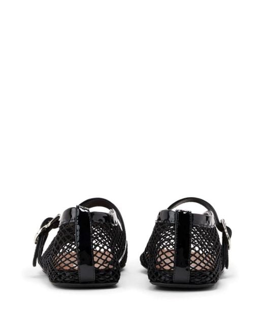 Alaïa Black Rhinestone-Embellished Leather Ballet Flats